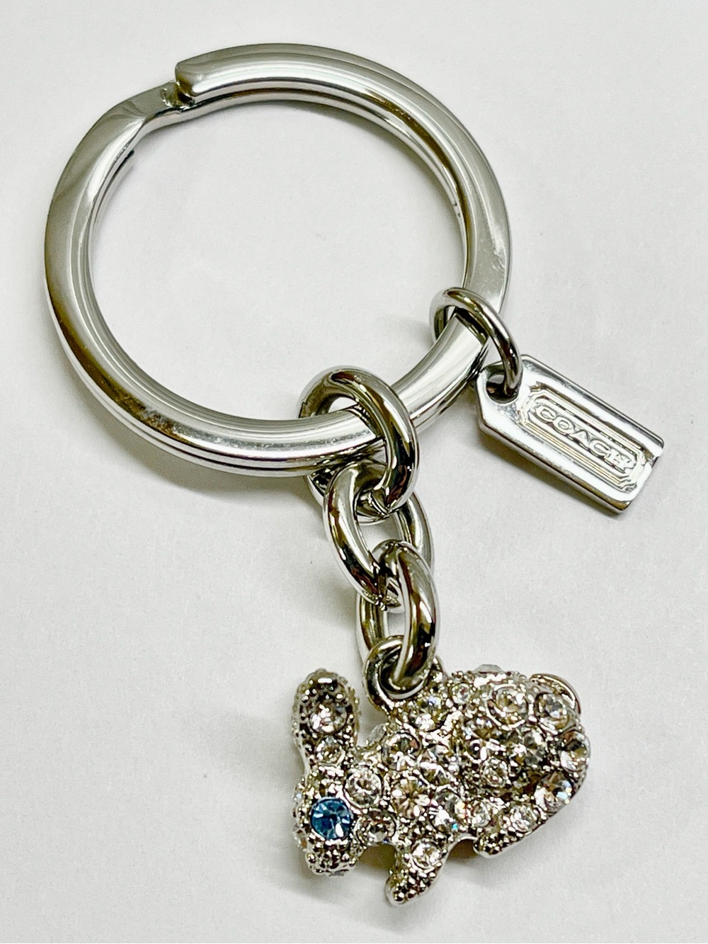Coach Pave Crystal Rabbit Key Fob NWOT